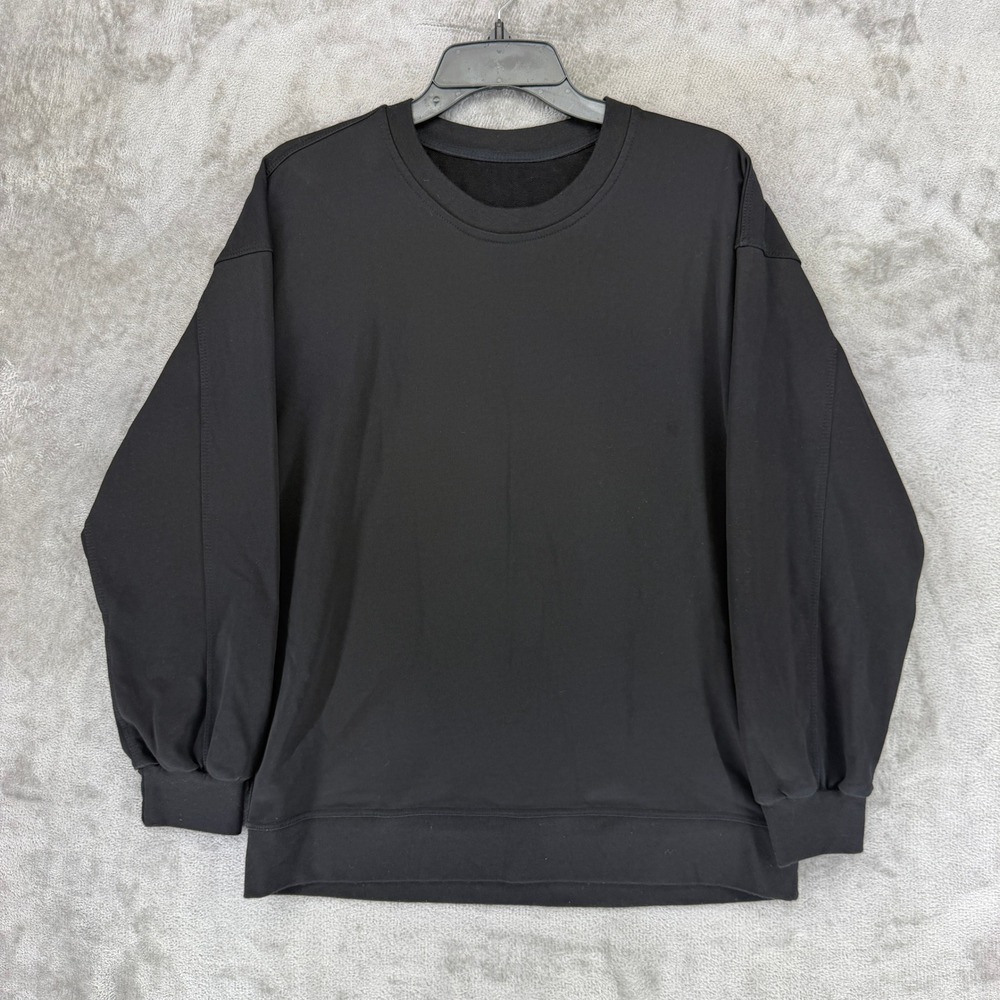 lululemon Sweatshirt Womens L Relaxed Fit Black Dropped Shoulder EUC